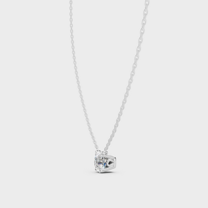 Brilliant 18K White Gold 1 Carat Round Lab Diamond Pendant