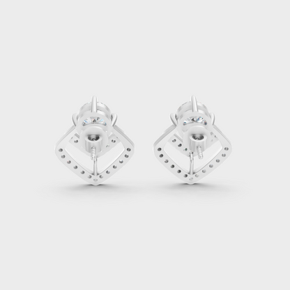 Luxury Lab-Grown Round Diamond Earrings Platinum