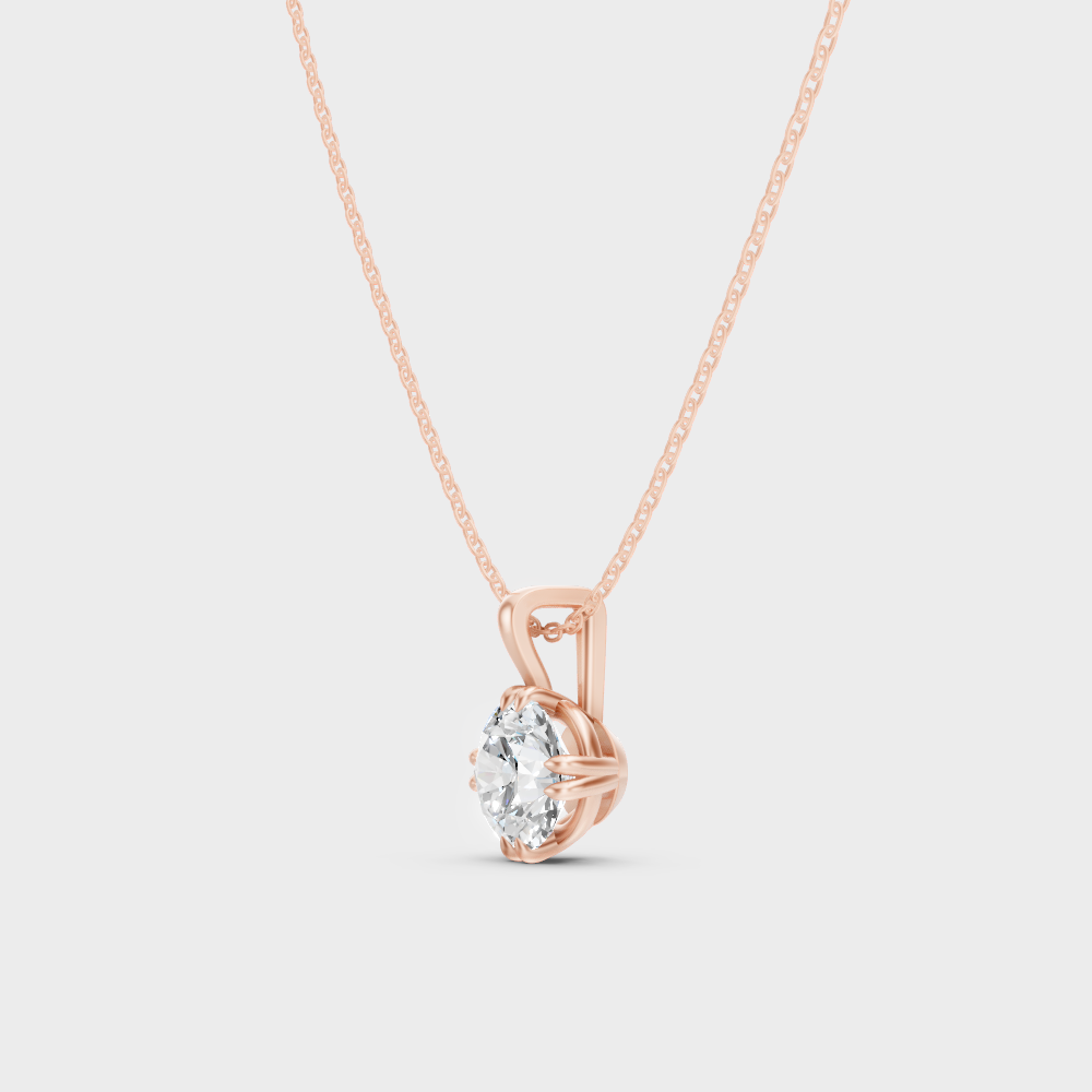 Luxury Lab-Grown Diamond Pendant Rose Gold Jewelry