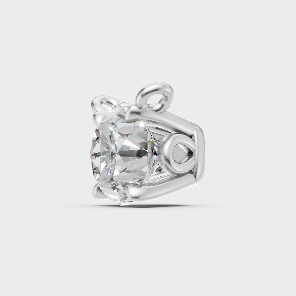 950 Platinum 1 Carat Round Cut Certified Lab-Grown Diamond