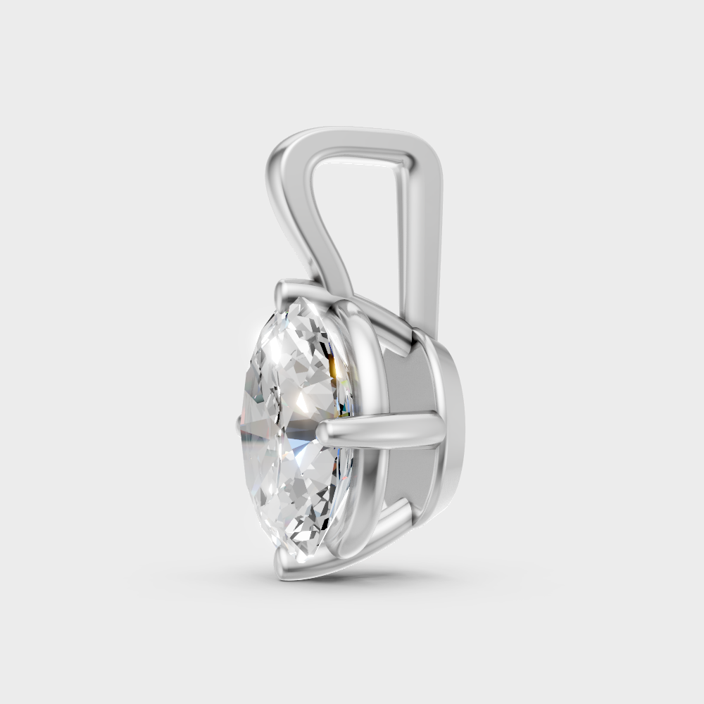 1 Ct Oval Cut Certified Lab-Grown Diamond Pendant Without Chain 950 Platinum