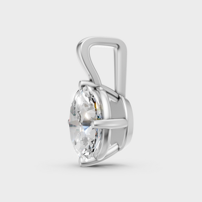 1 Ct Oval Cut Certified Lab-Grown Diamond Pendant Without Chain 950 Platinum