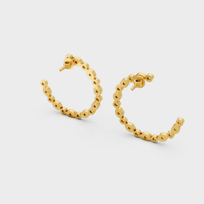 yellow gold hoop earrings with GLI-certified sustainable diamonds