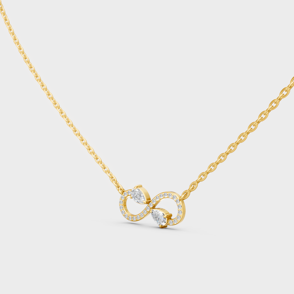 Luxury 0.71 Ct Infinity Lab-Grown Diamond Pendant Yellow Gold