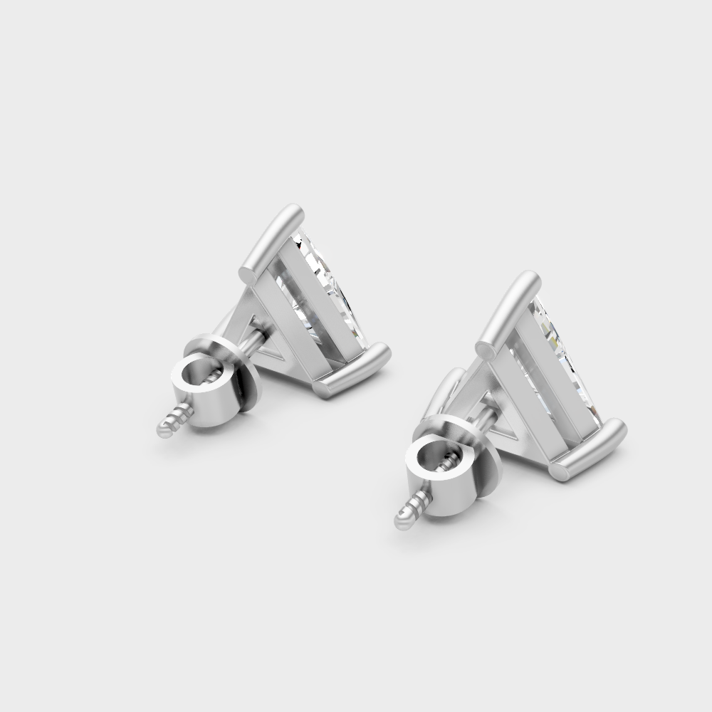 Luxury Triangle Lab-Grown Diamond Earrings Platinum