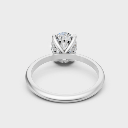  Premium 950 Platinum Hidden Halo Ring Showcasing A 2.59 Carat Oval Sustainable Diamond