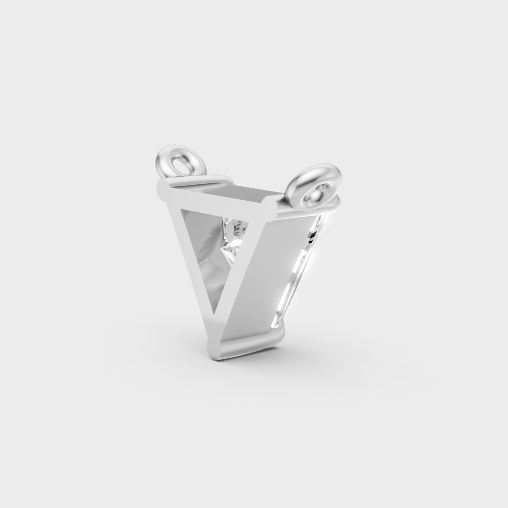 0.74 Ct Lab-Grown Triangle Cut Diamond Pendant Without Chain In 950 Platinum