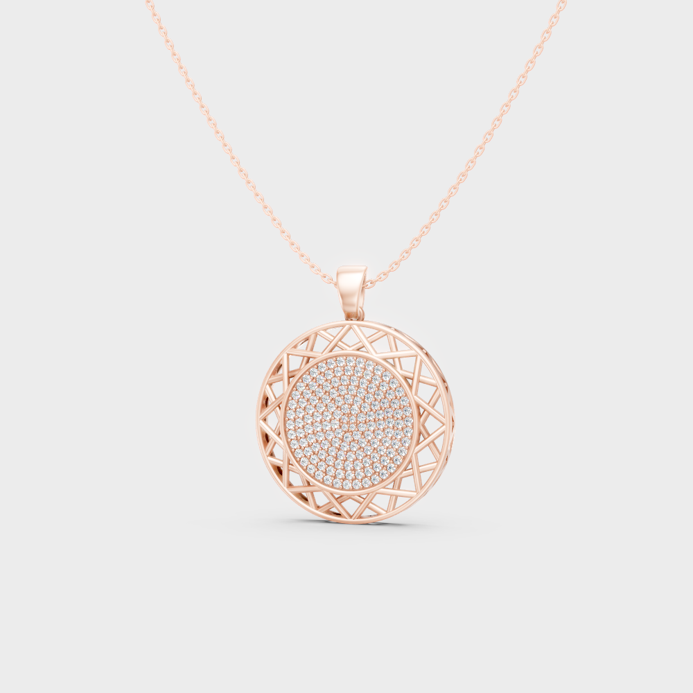  Unique Rose Gold Pendant Featuring A Gli Certified Round Lab Diamond