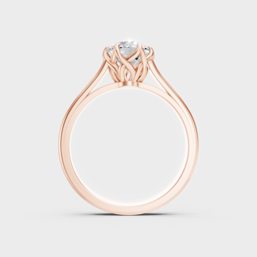 Modern Rose Gold Engagement Ring With A Brilliant Sustainable Diamond