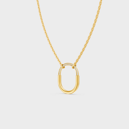 GLI Certified Round Lab-Grown Diamond Pendant 0.11 Ct Yellow Gold