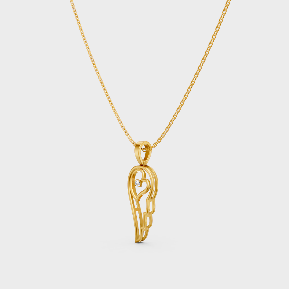 GLI Certified 0.045 Ct Round Lab-Grown Diamond Necklace Yellow Gold