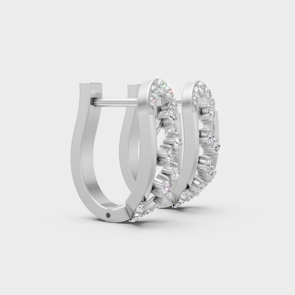 950 Platinum GLI Certified Lab-Grown Diamond Hoop Earrings