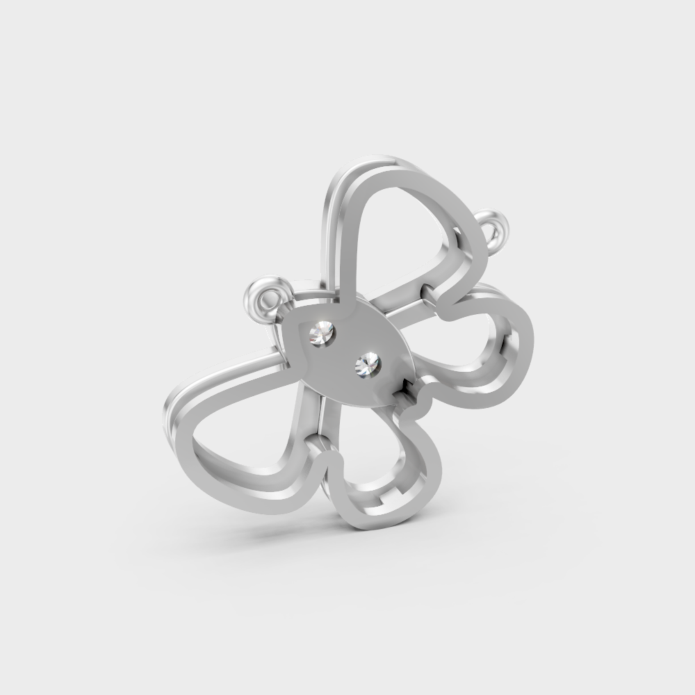 White Gold Round-Shaped Lab-Grown Diamond Pendant With Hallmark Gold Quality