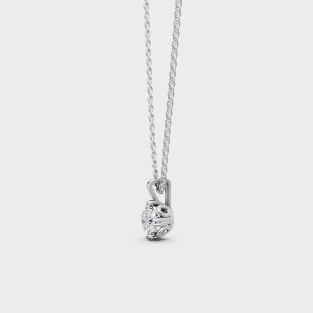 High-Polish 950 Platinum Oval Lab Diamond Pendant For Maximum Shine