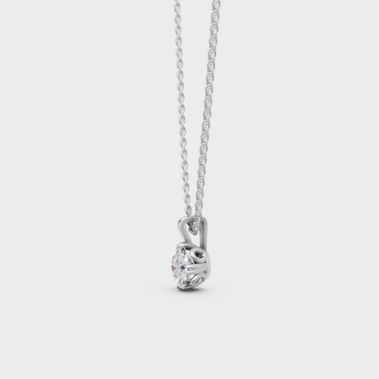 High-Polish 950 Platinum Oval Lab Diamond Pendant For Maximum Shine