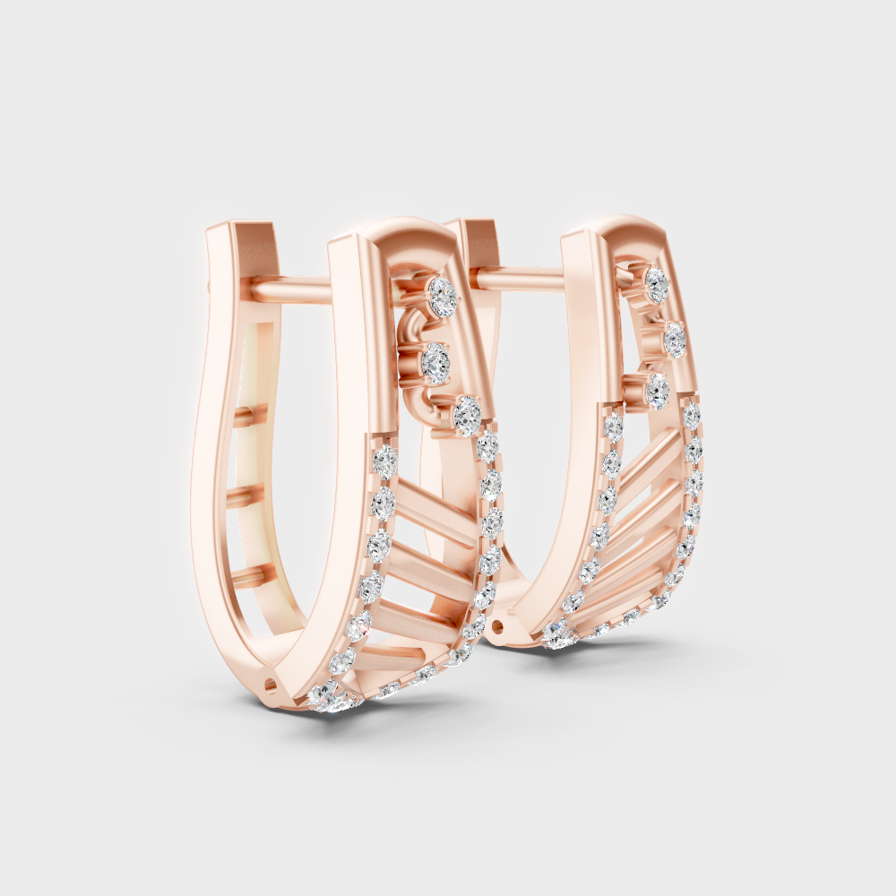 Luxury Rose Gold GLI Certified Diamond Hoop Earrings