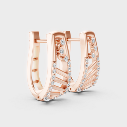 Luxury Rose Gold GLI Certified Diamond Hoop Earrings