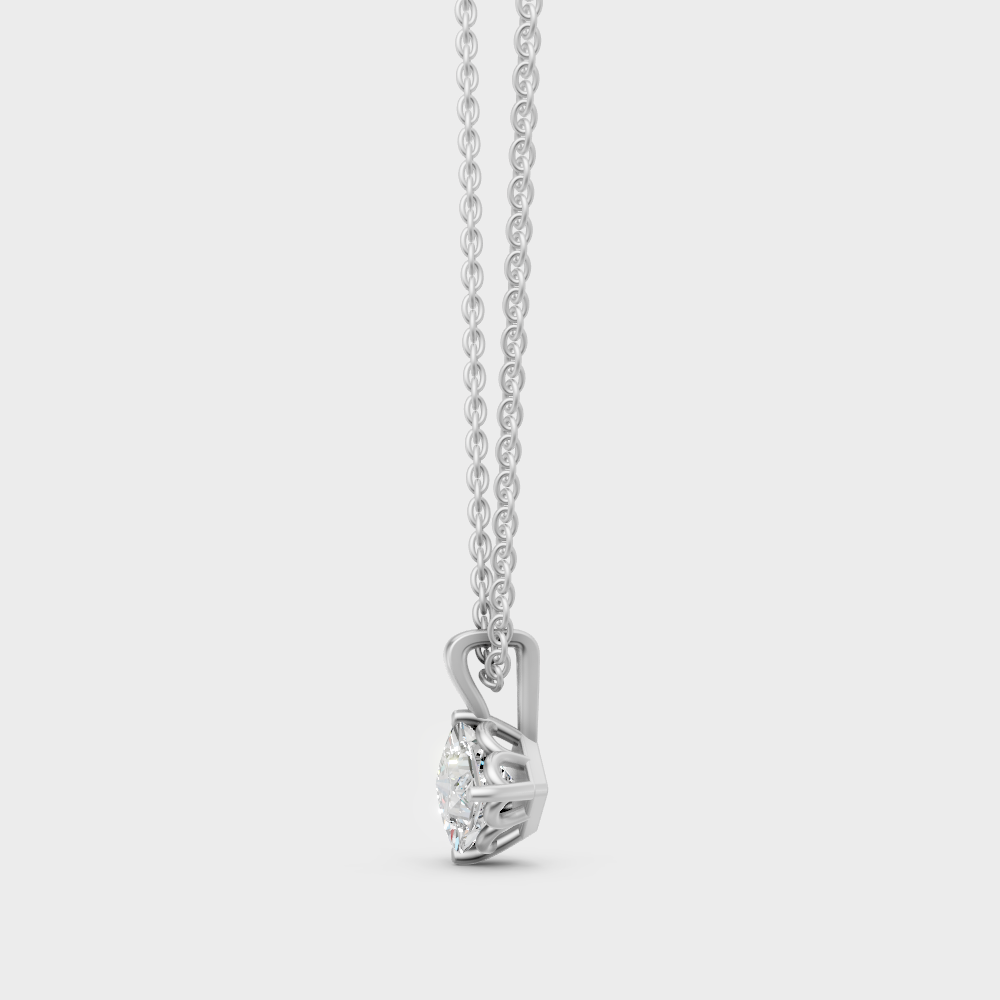 High-Polish 950 Platinum Princess Lab Diamond Pendant For Maximum Shine
