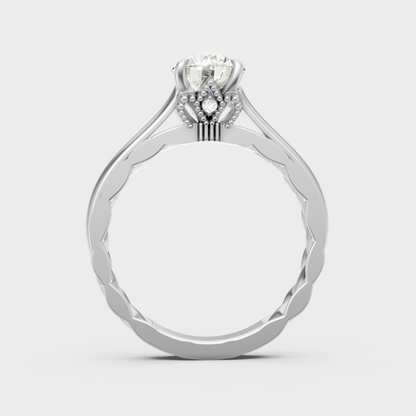  High-Polish 950 Platinum Round-Cut Lab Diamond Ring For Maximum Sparkle