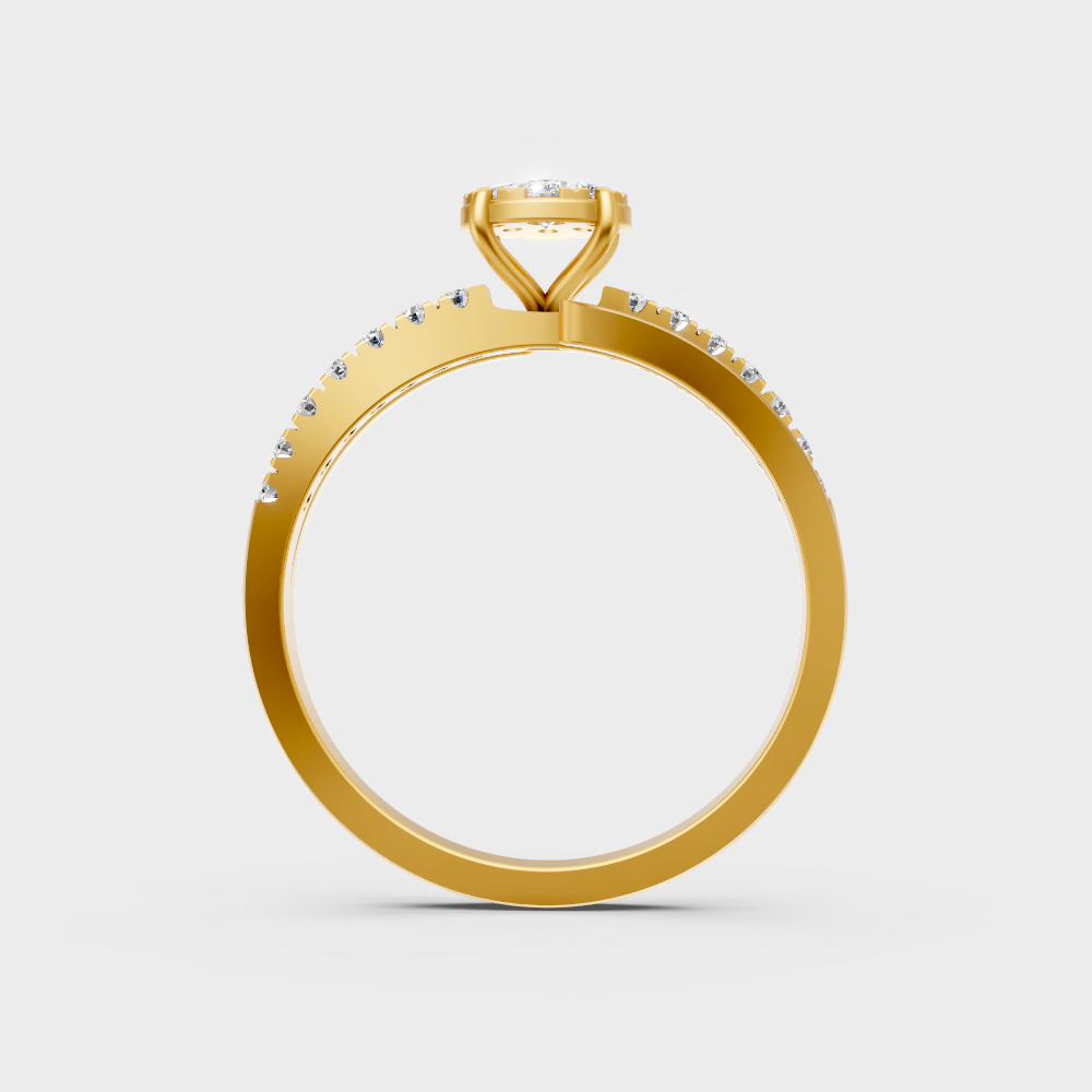 Sustainable Yellow Gold Engagement Ring With Gli Certified Round Diamond