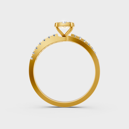 Sustainable Yellow Gold Engagement Ring With Gli Certified Round Diamond