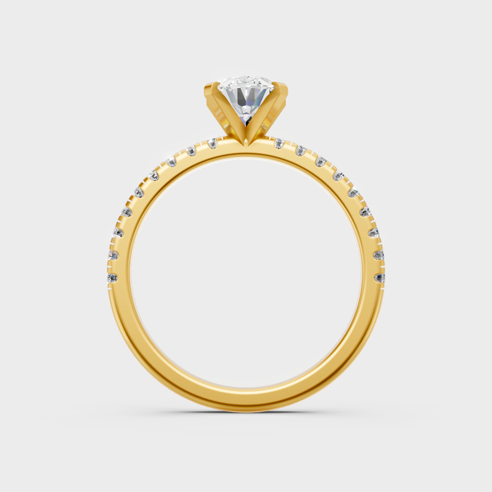 Hallmarked 18K Yellow Gold Ring With 1.19Ct Brilliant Oval Lab Diamond Showcase