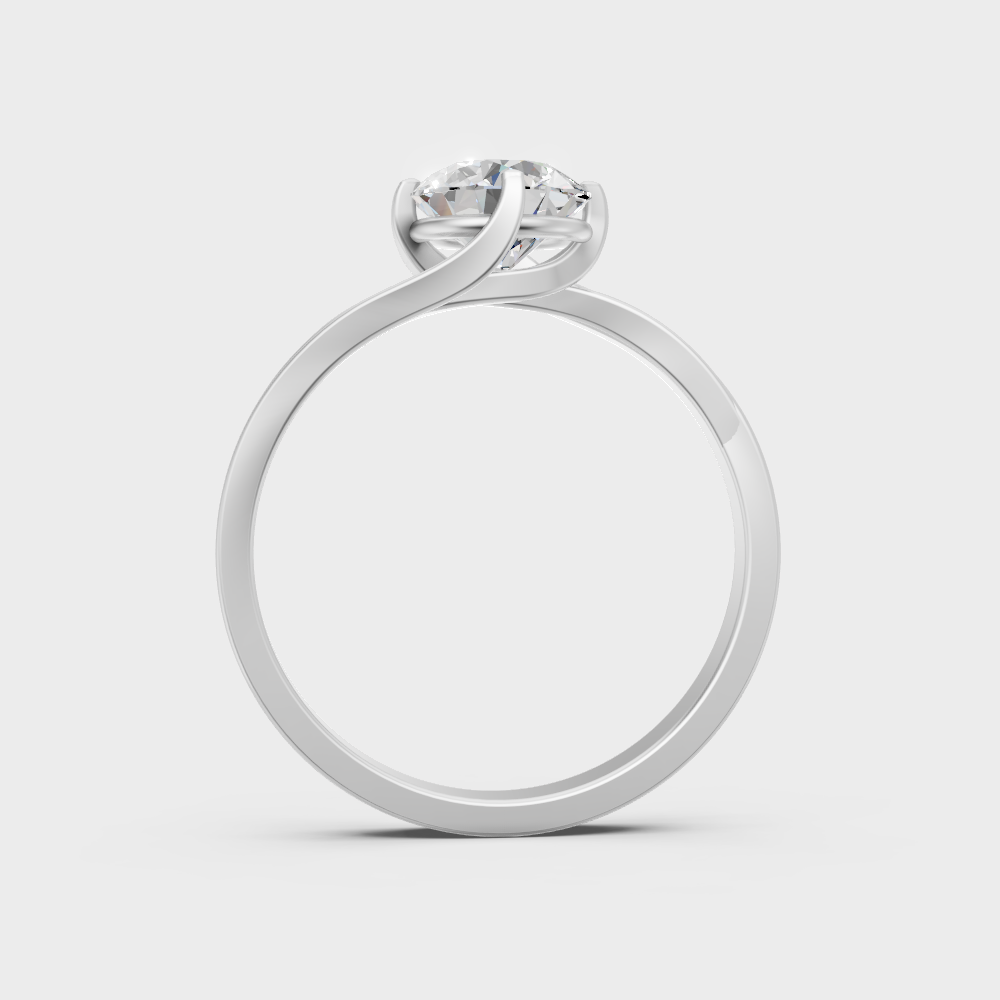 White Gold Round-Cut Lab Diamond Ring For Sophisticated Sustainable Luxury
