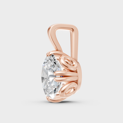 Modern Rose Gold Jewelry Piece With A Brilliant  Sustainable Oval Diamond