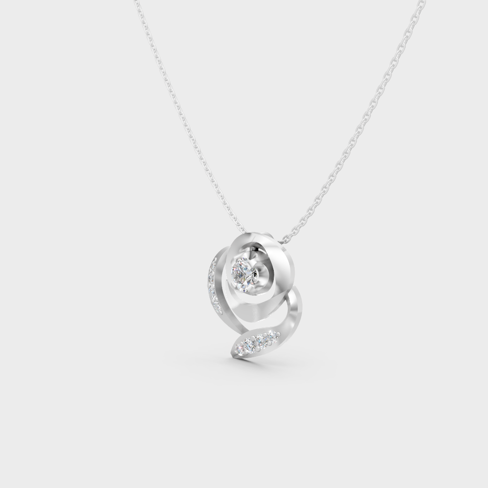 Certified Lab-Grown Diamond Pendant Necklace 0.35 Ct Platinum