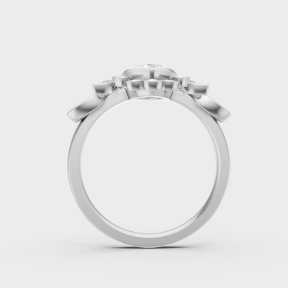 High-Polish 950 Platinum Marquise Lab Diamond Ring For Maximum Shine