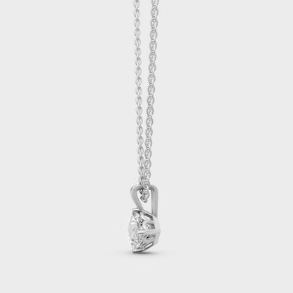  High-Polish 950 Platinum Princess Lab Diamond Pendant For Maximum Shine