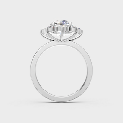High-Polish 950 Platinum Round Lab Diamond Ring For Maximum Shine