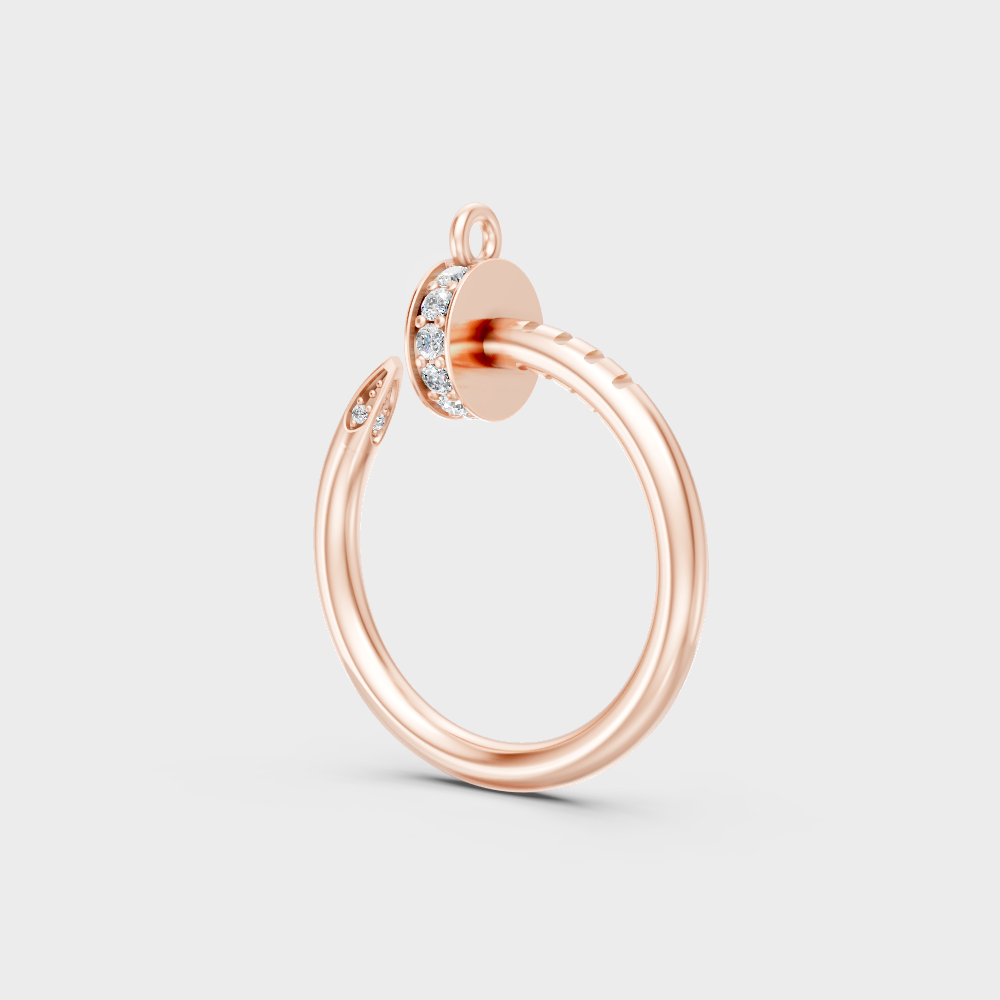 Modern 9K Rose Gold Diamond Pendant With A Brilliant Sustainable Diamond