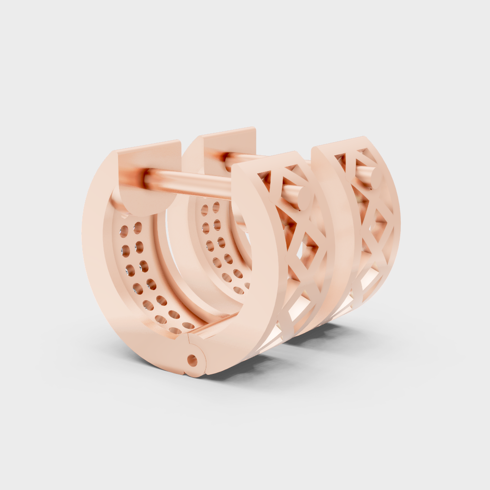 Luxury Men’s Diamond Hoop Earrings In Rose Gold GLI Certified Diamonds