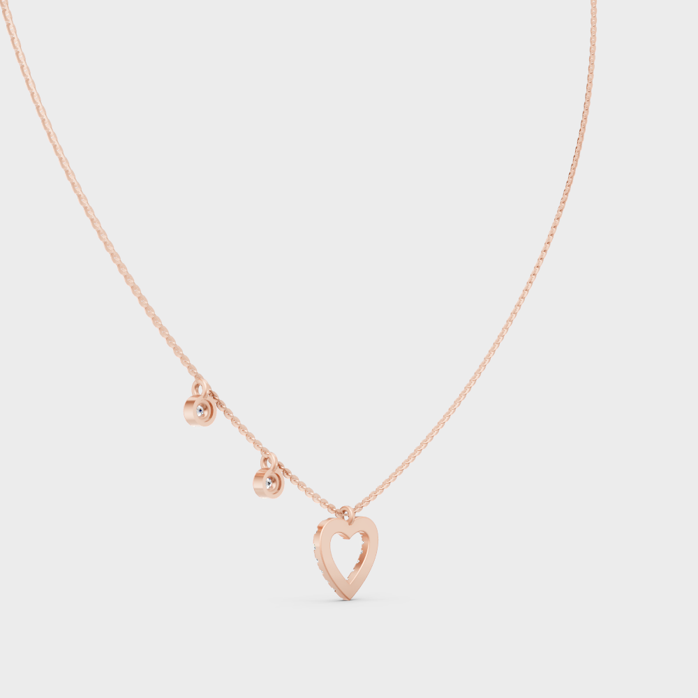 Customizable Rose Gold Round-Shaped Lab Diamond Pendant For A Sophisticated Look