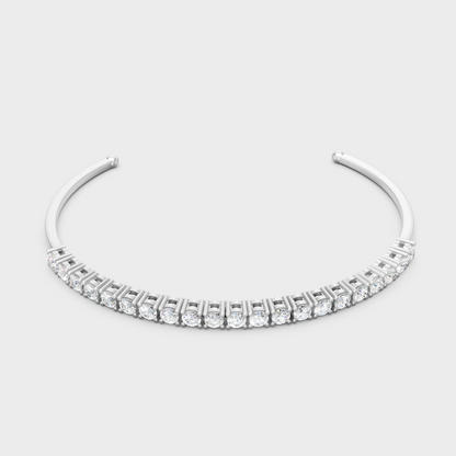 Classic Diamond Open Bracelet White Gold
