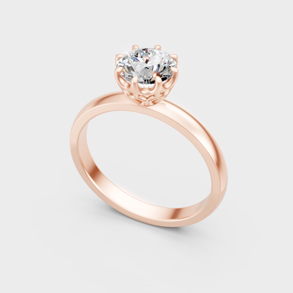 Luxury IGI Certified Lab Grown Diamond Ring In 18K Rose Gold Fine Jewelry