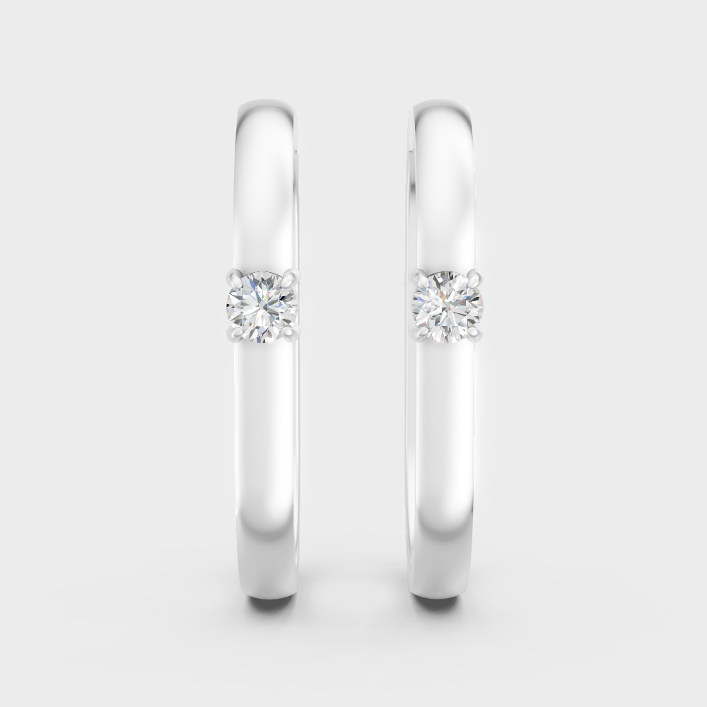 Certified White Gold Lab Diamond Hoops in 18K Hallmark Gold