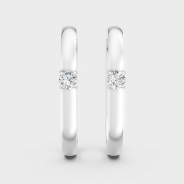 Certified White Gold Lab Diamond Hoops in 18K Hallmark Gold
