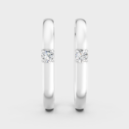 Certified White Gold Lab Diamond Hoops in 18K Hallmark Gold