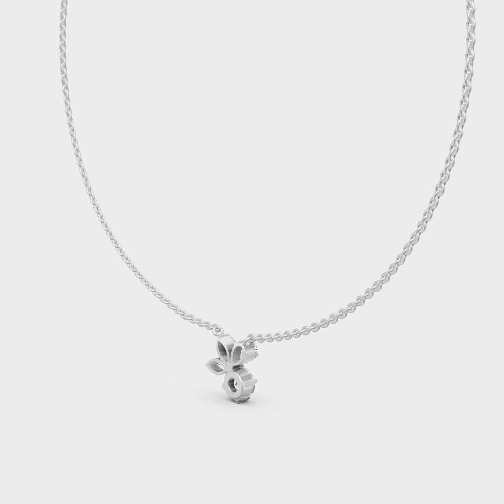 White Gold Multi-Shape Lab-Grown Diamond Pendant With Hallmark Gold Quality