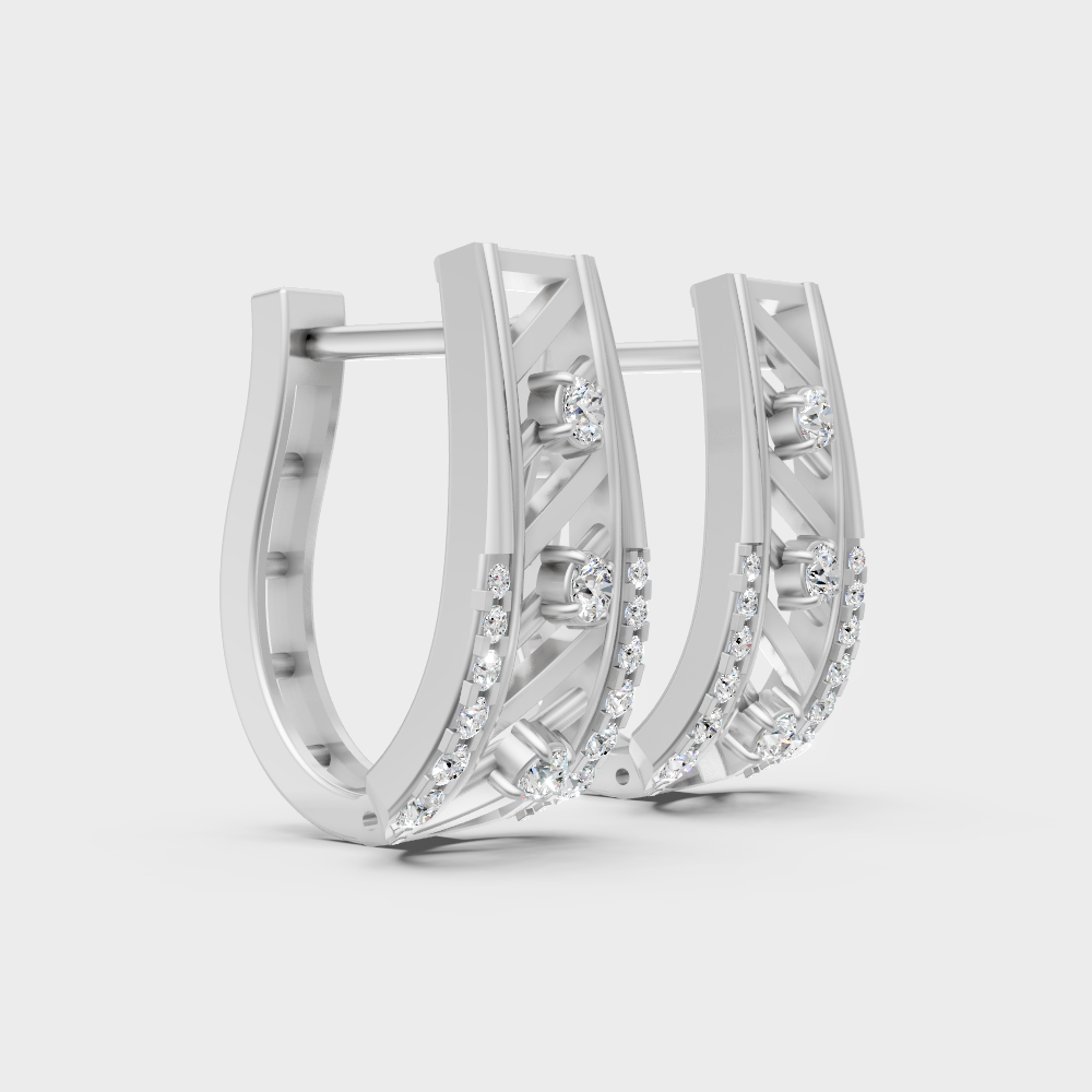 950 Platinum GLI Certified Lab-Grown Diamond Hoop Earrings