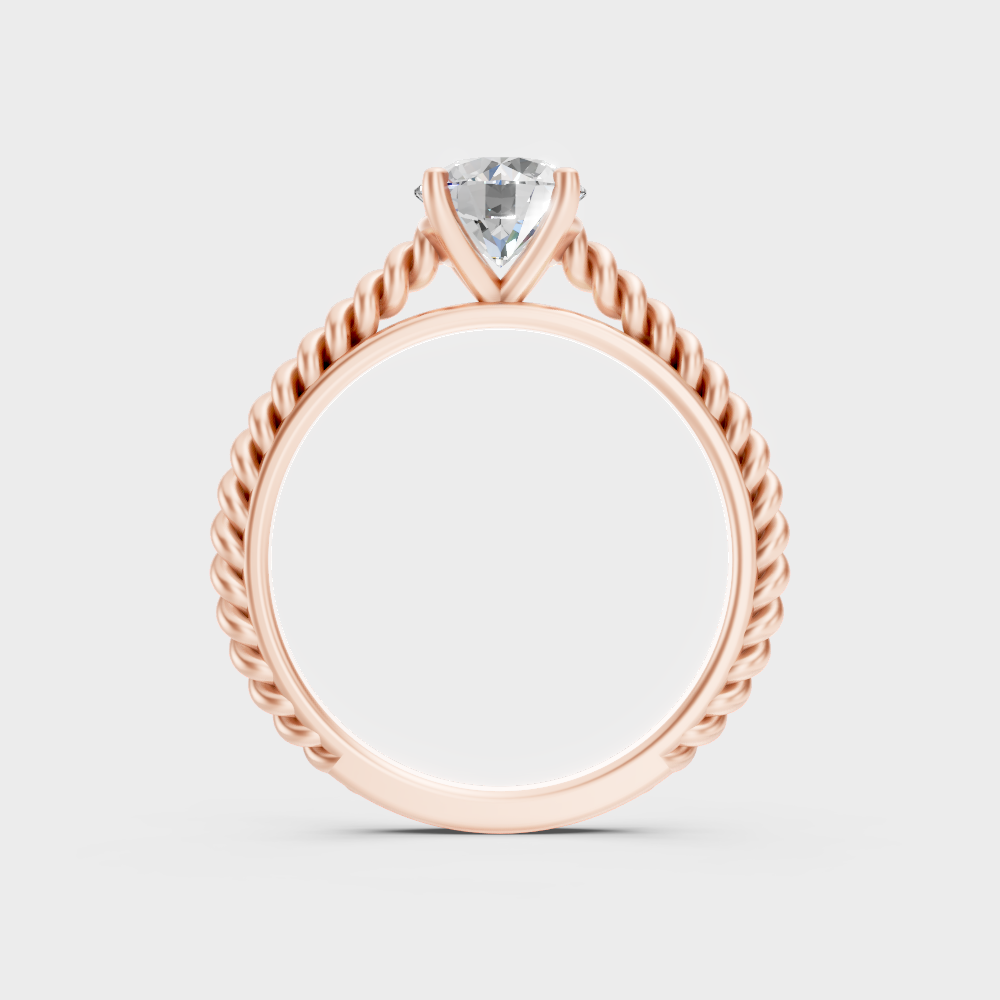  Rose Gold Round-Cut Lab-Grown Diamond Ring For Ethical Luxury