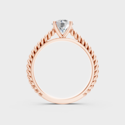  Rose Gold Round-Cut Lab-Grown Diamond Ring For Ethical Luxury