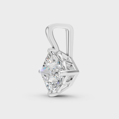  High-Polish 950 Platinum Princess Lab Diamond Pendant For Sharp Sparkle
