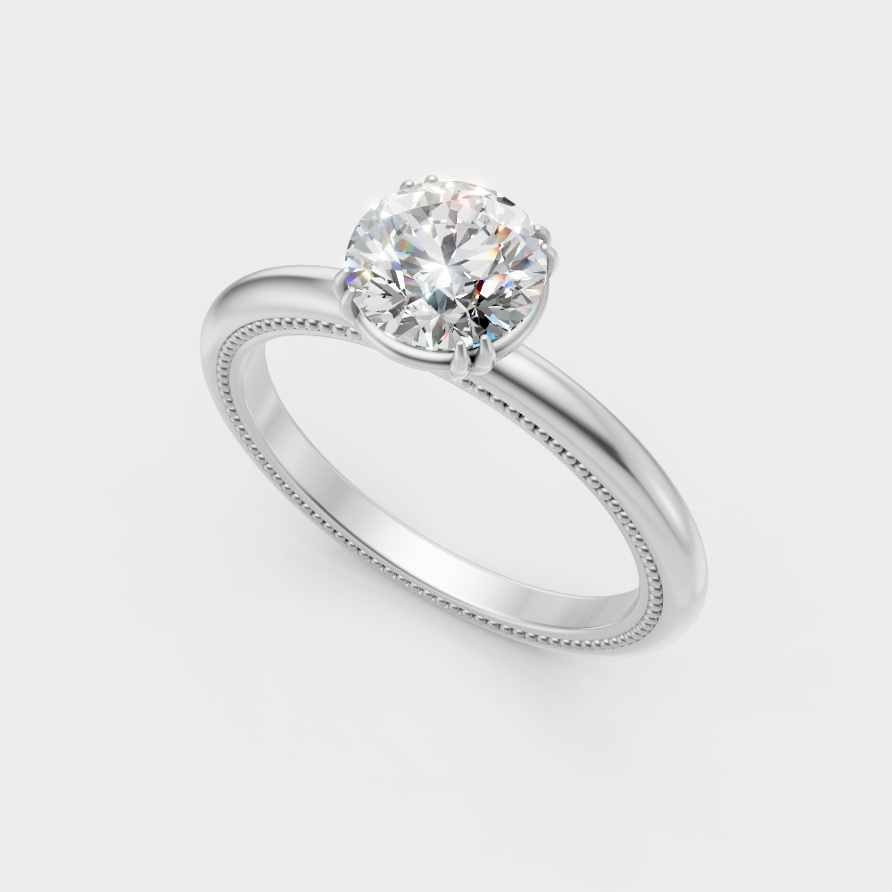  High-Polish 950 Platinum Round-Cut Lab Diamond Ring For Maximum Sparkle