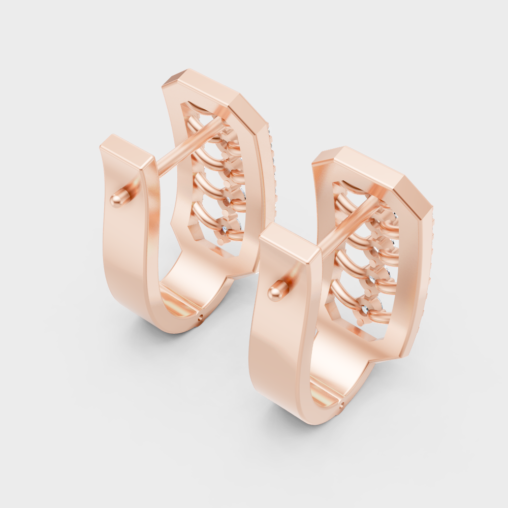 Luxury Rose Gold GLI Certified Diamond Hoop Earrings