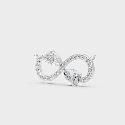 White Gold Pear-Shaped Lab-Grown Diamond Infinity Pendant With Hallmark Gold Quality