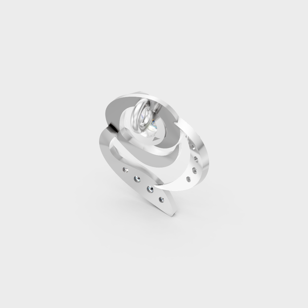 White Gold Round-Cut Lab Diamond Pendant For Sophisticated Eco-Friendly Luxury