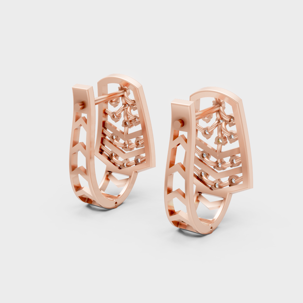 Romantic Rose Gold Lab-Grown Diamond Hoops 0.20 Ct Total